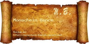 Monschein Bence névjegykártya